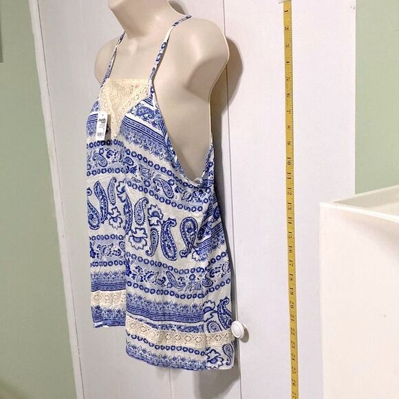 Bohemian Boho Paisley High Low Racerback Sleeveless Tank Womens Large - Picture 8 of 16